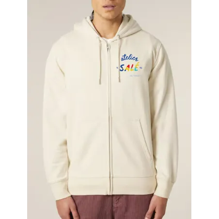 SWEAT UNISEXE ZIP CAPUCHE "AMOUREUX DES ÉTOILES" BY ATELIER SALÉ