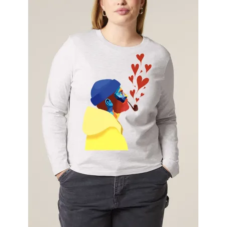 T-SHIRT FEMME MANCHES LONGUES "AMOUREUX DES ÉTOILES" BY ATELIER SALÉ