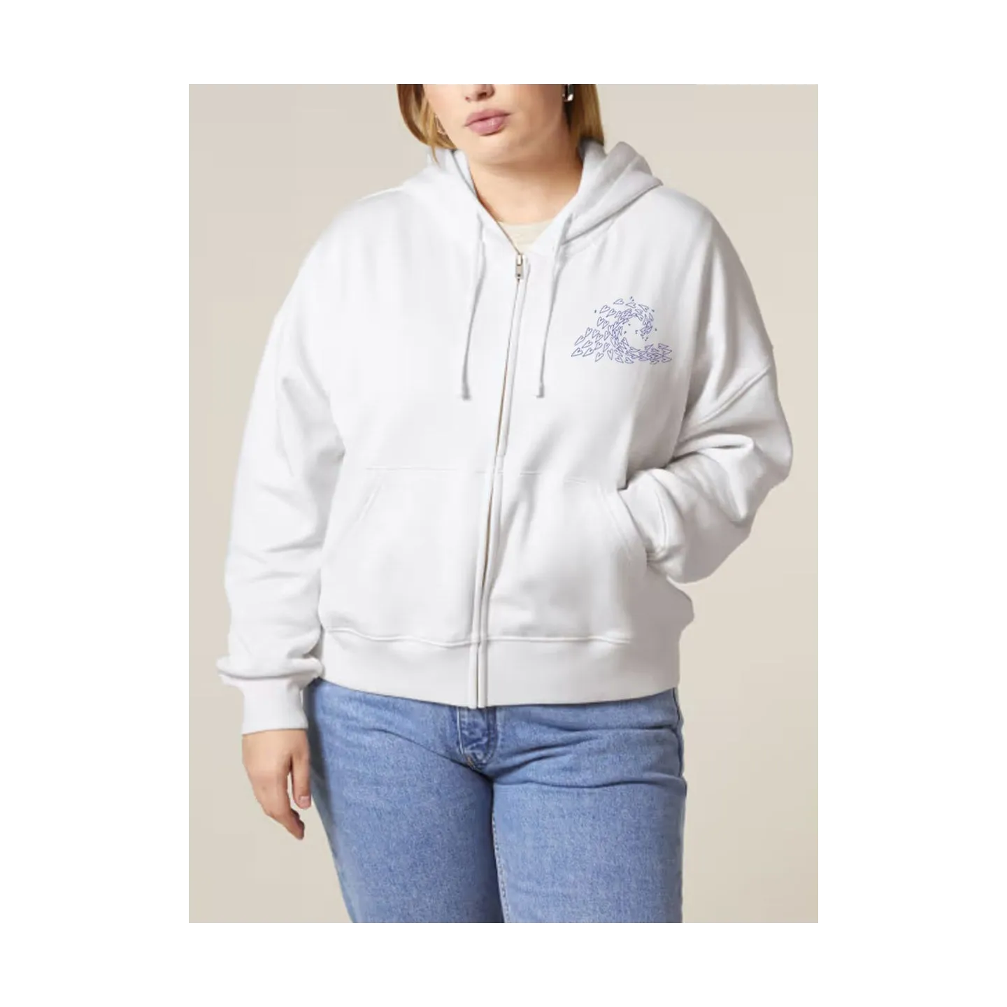 SWEAT FEMME ZIPÉ "VAGUE D'AMOUR" BY ATELIER SALÉ