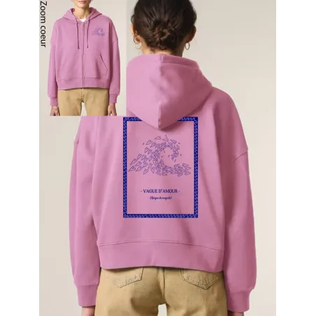 SWEAT FEMME ZIPÉ "VAGUE D'AMOUR" BY ATELIER SALÉ